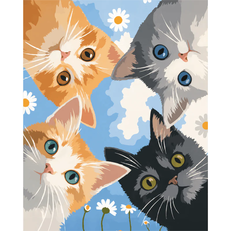 Kittens Peek | Paint by Number