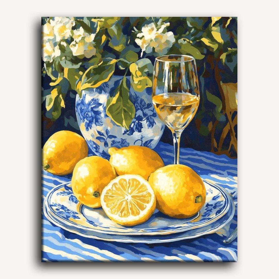Lemons and Wine | Paint by Numbers - Image 2