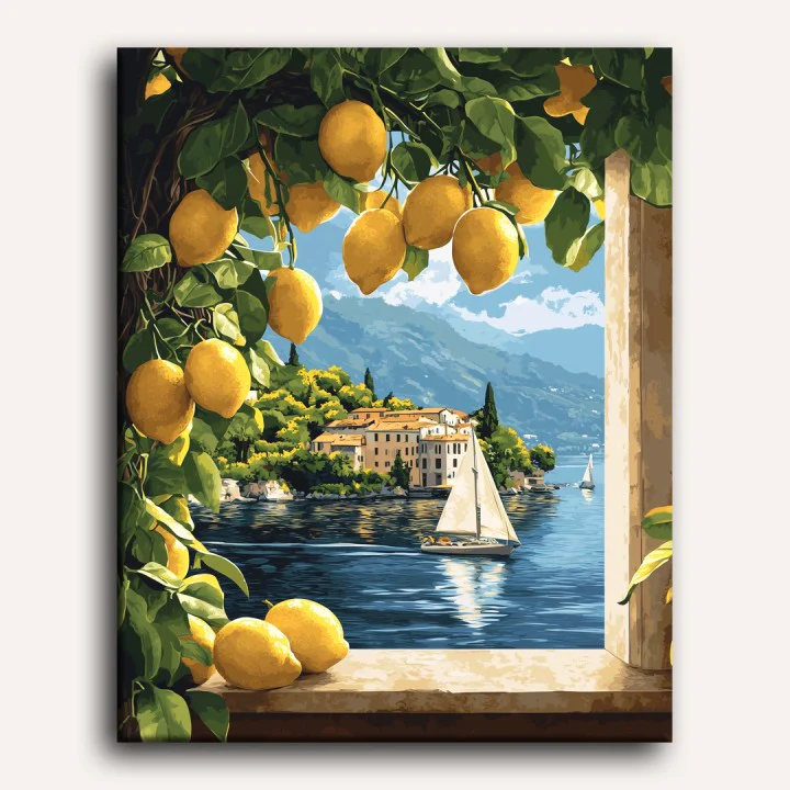 Lemons at the window | Paint by Number - Image 2