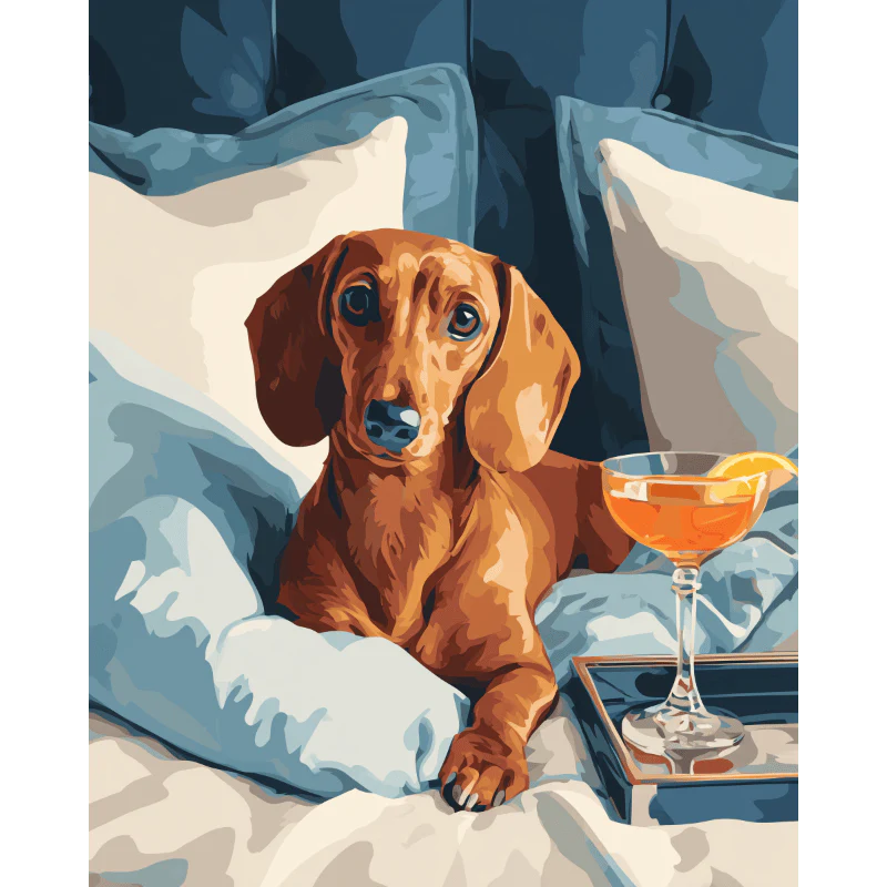 Luxury Lounge Dachshund | Paint by Number