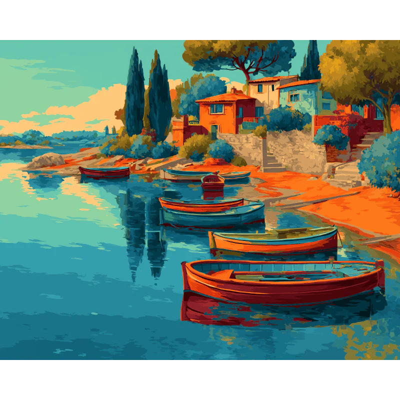Mediterranean Harbor | Paint by Number