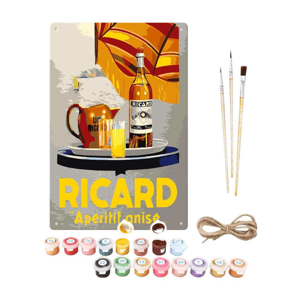 Metal Paint by Number Poster – Ricard Aperitif