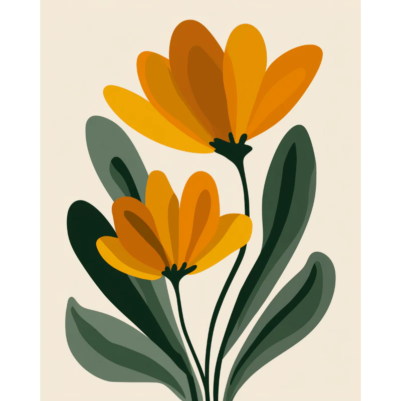 Minimal Florals | Paint by Number