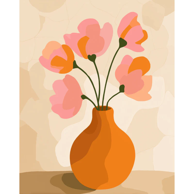 Modern Pink Bouquet | Paint by Number