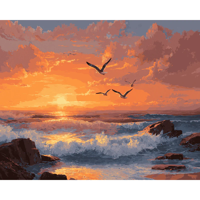 Ocean sunset | Paint by Number
