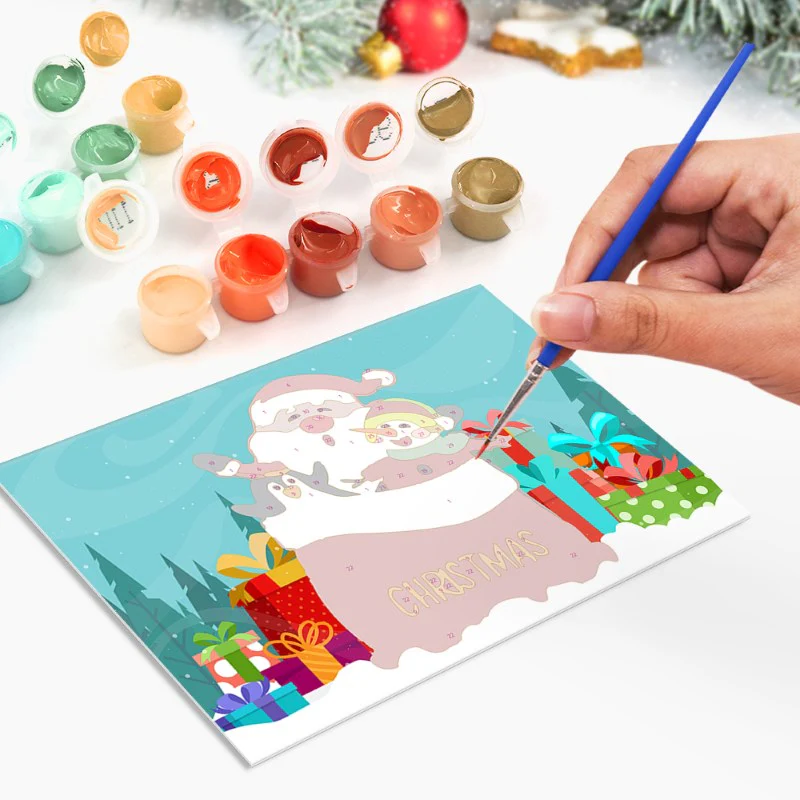 Paint by Numbers Christmas Cards 3 - 6 Pieces - Image 2
