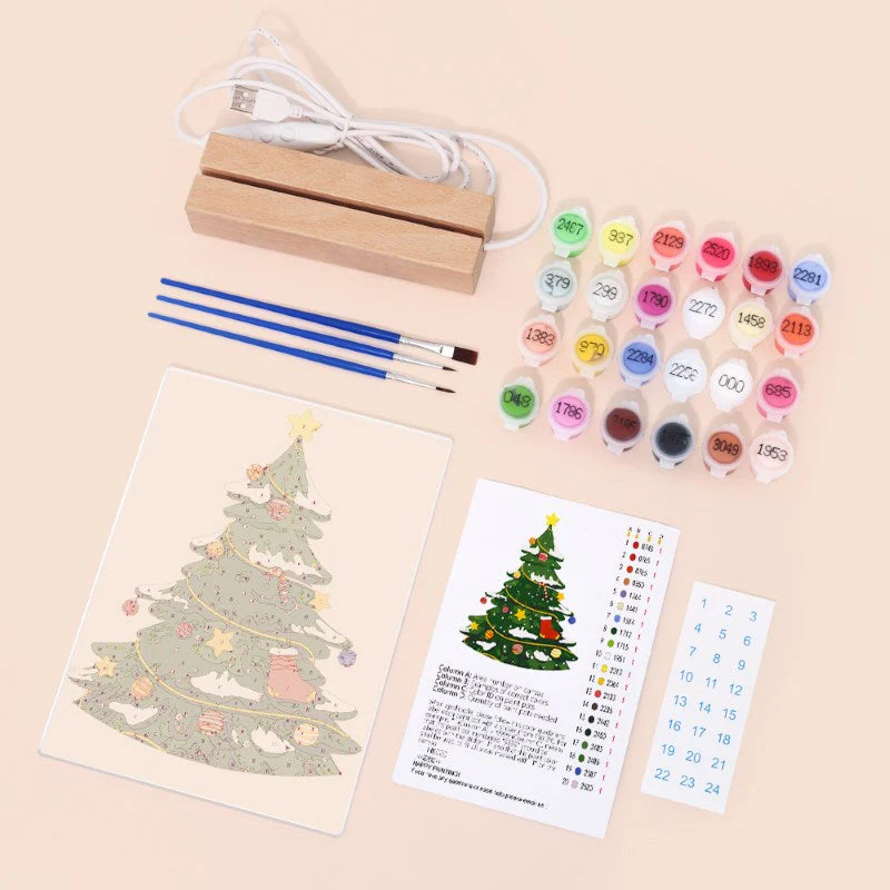 Paint by Numbers Christmas Lamp | Christmas Tree - Image 10