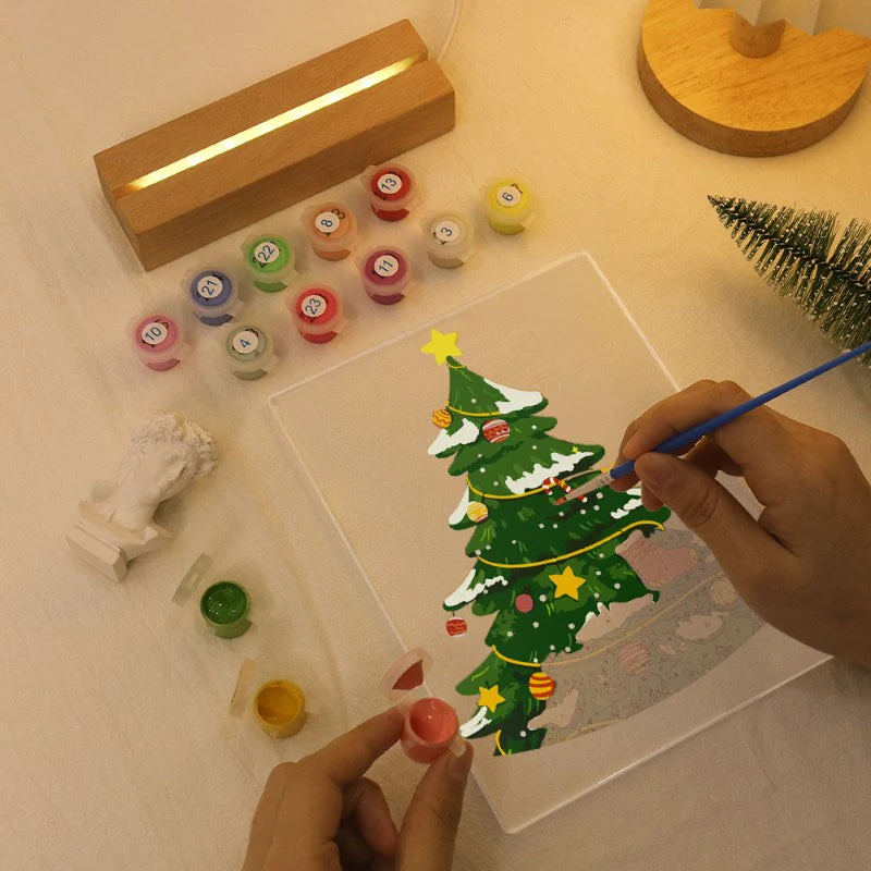 Paint by Numbers Christmas Lamp | Christmas Tree - Image 3