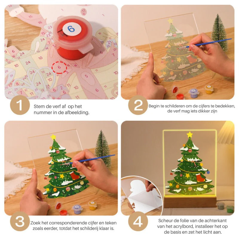 Paint by Numbers Christmas Lamp | Christmas Tree - Image 5