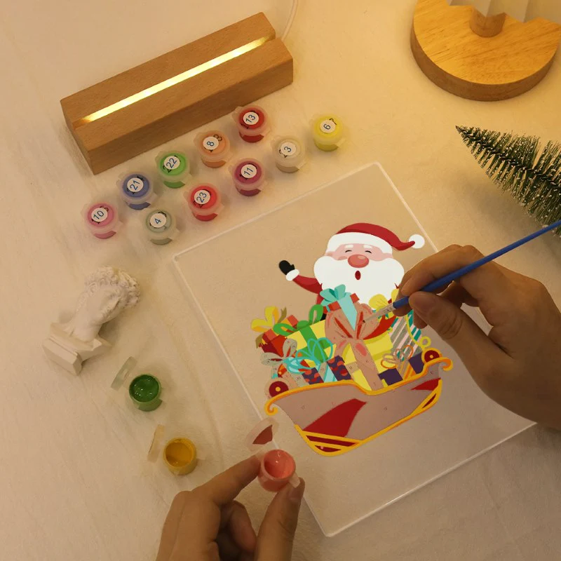 Paint by Numbers Christmas Lamp | Santa Claus - Image 4