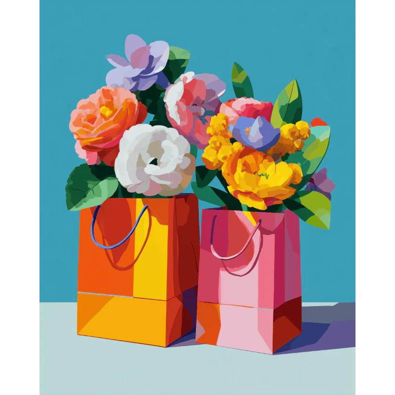 Paper Bag Blooms | Paint by Number