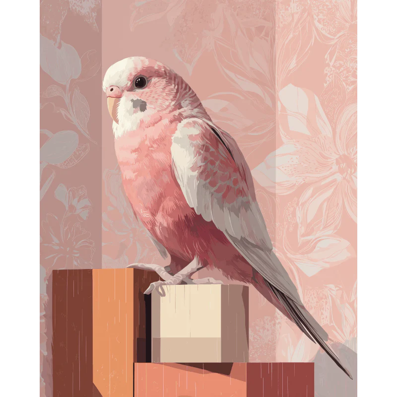 Pink Budgie | Paint by Number