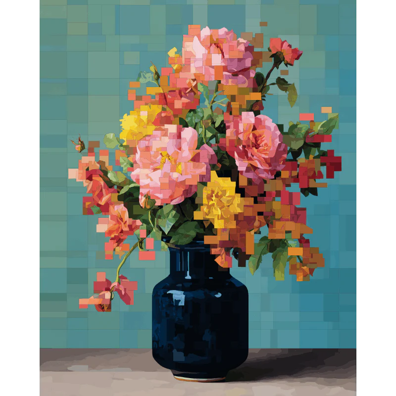 Pixelated bouquet | Paint by Number