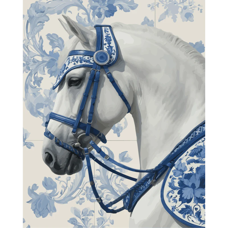 Porcelain Royal Horse | Paint by Number