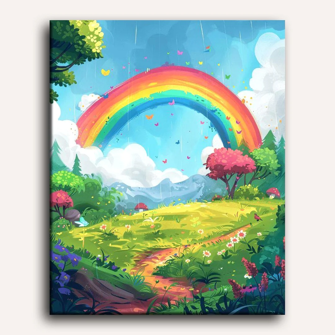 Rainbow in the forest | Paint by Numbers - Image 2