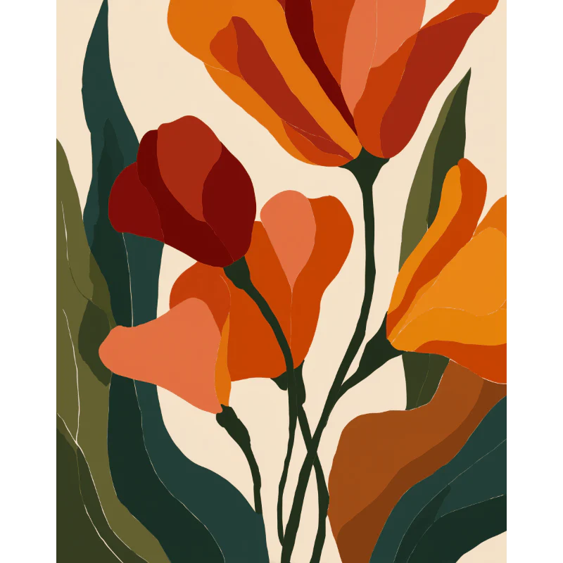 Shape of Tulips | Paint by Number