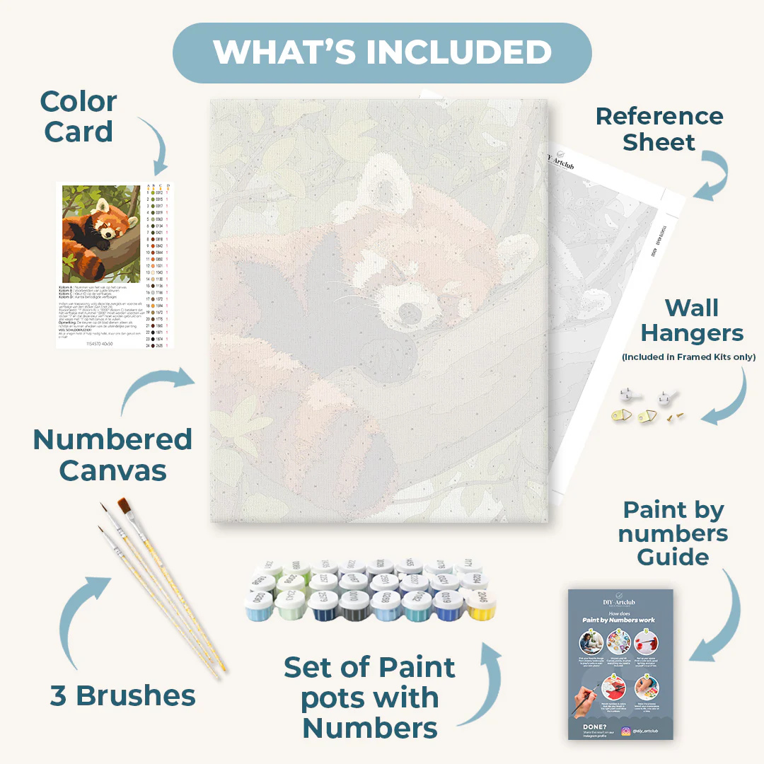 Sleepy Red Panda | Paint by Number - Image 3