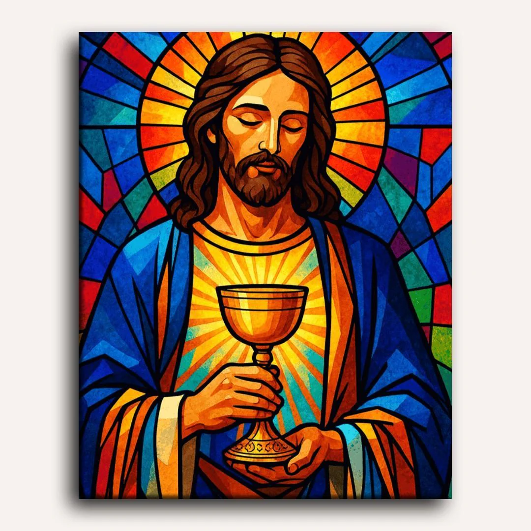 Stained glass Jesus | Paint by Number - Image 2