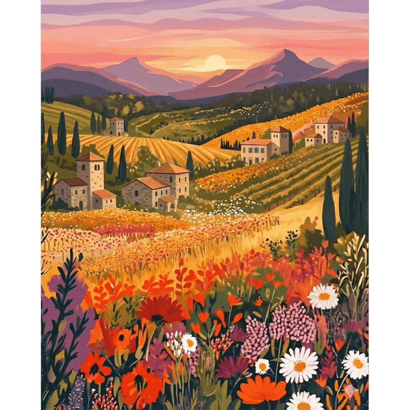 Wildflower landscape | Paint by Number