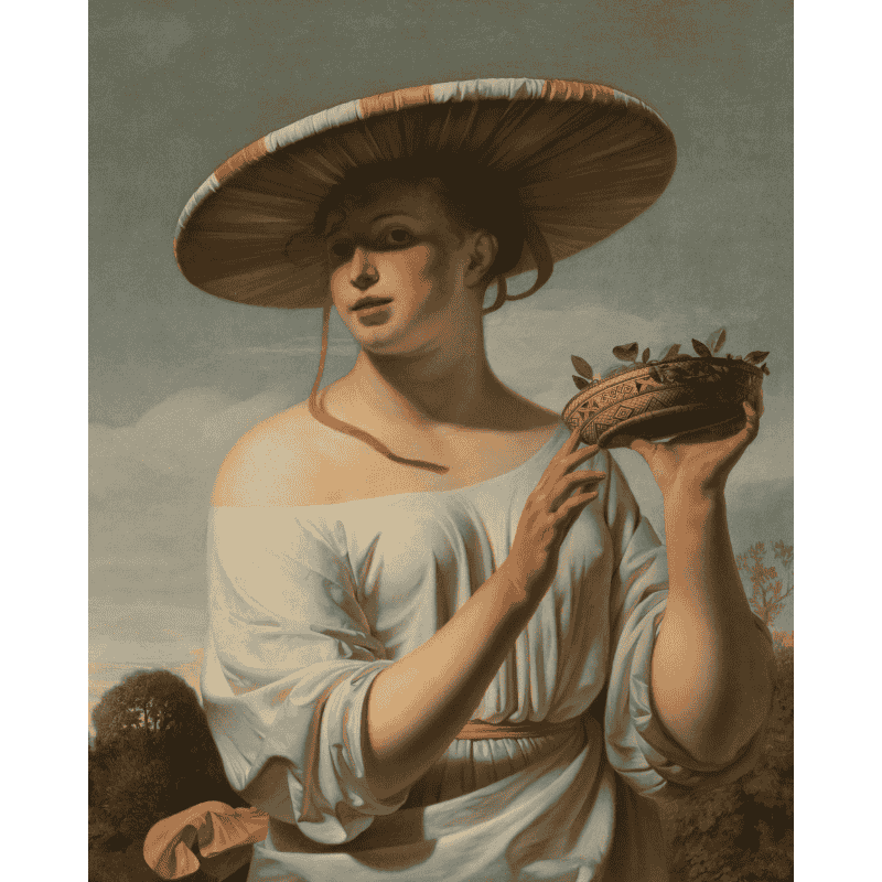 Woman in a large hat - Caesar Boetius van Everdingen | Paint by Number