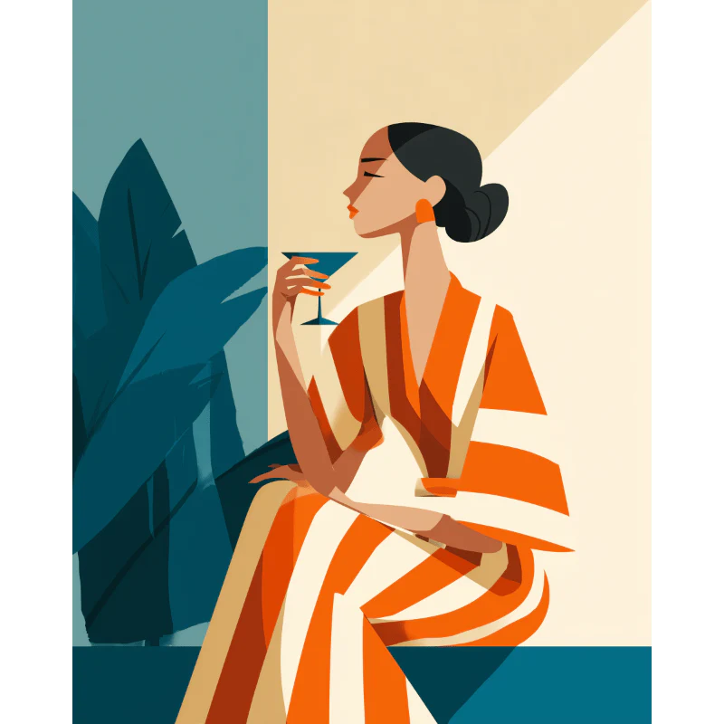 Woman in Orange | Paint by Number