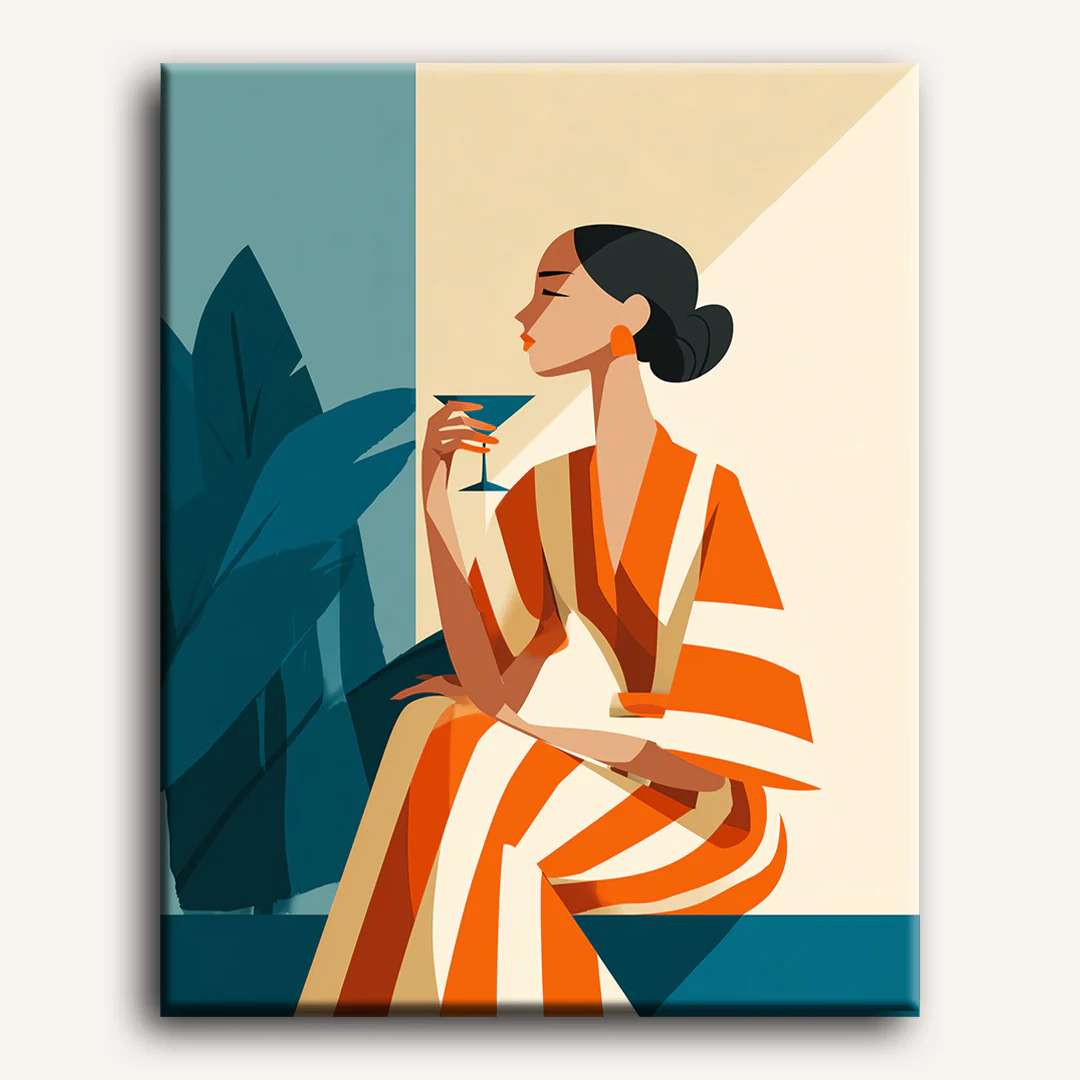 Woman in Orange | Paint by Number - Image 2