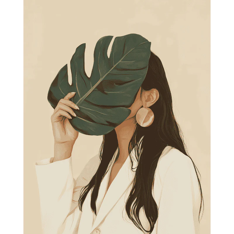 Woman under the leave | Paint by Numbers